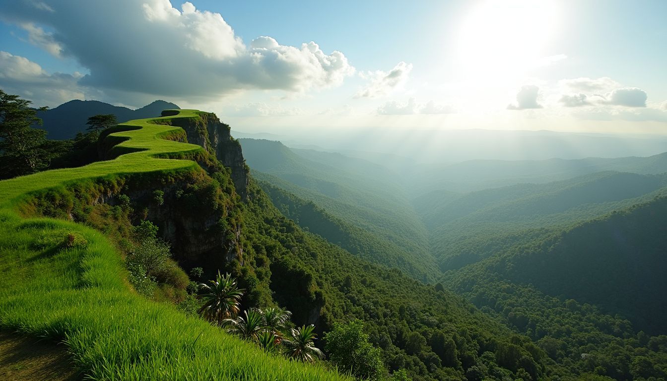 A photo of Bukit Jambul Viewpoint, showcasing the lush green landscape.