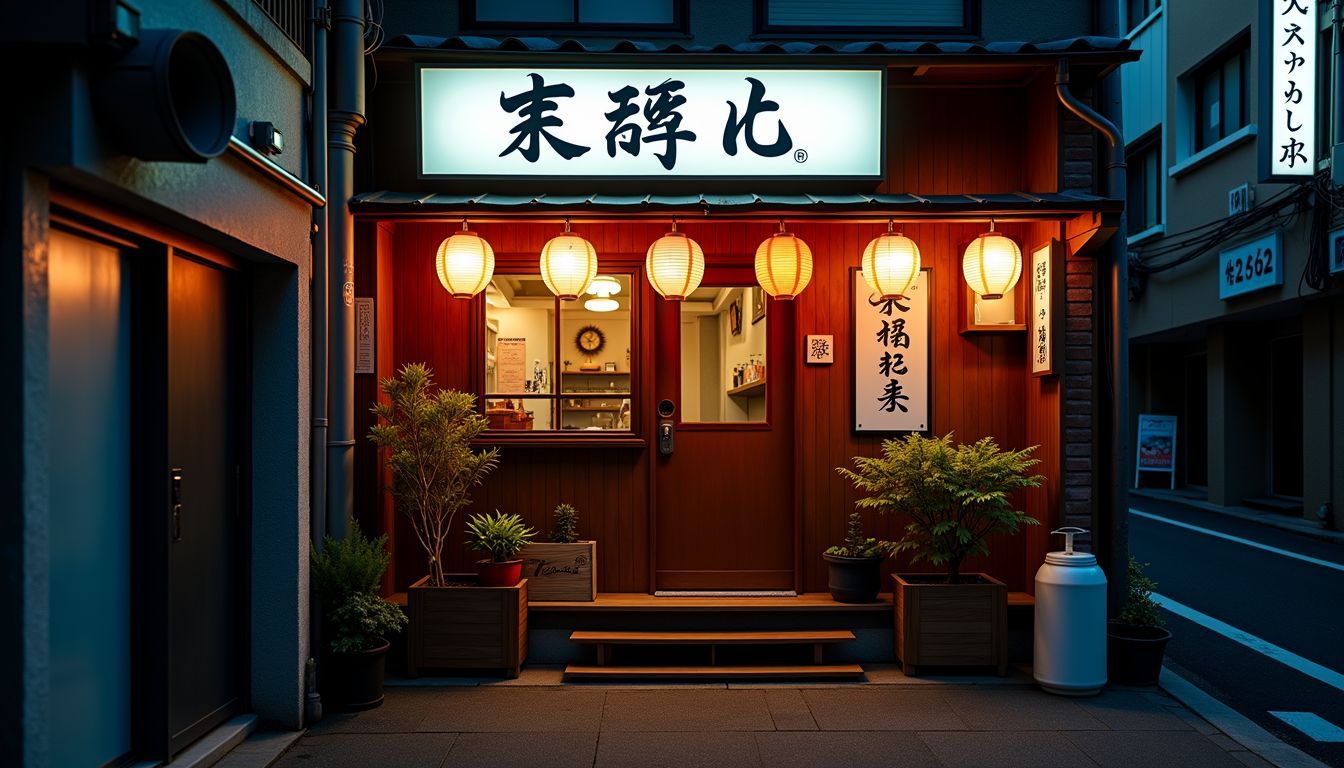 A cozy ramen shop in a Tokyo back alley.