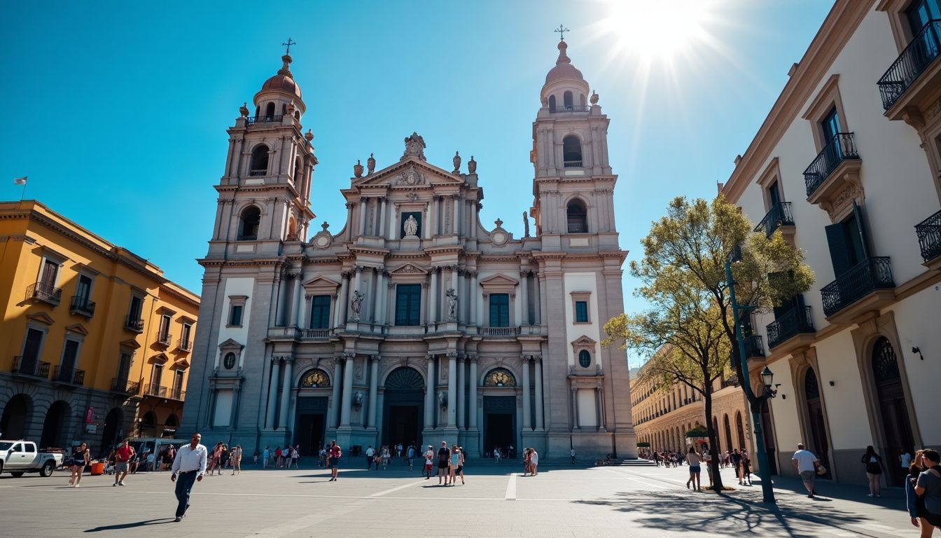 The Mexico City Metropolitan Cathedral stands prominently in Zócalo square.