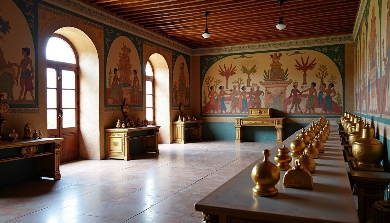 The Palacio Nacional displays vibrant Aztec murals and golden artifacts.