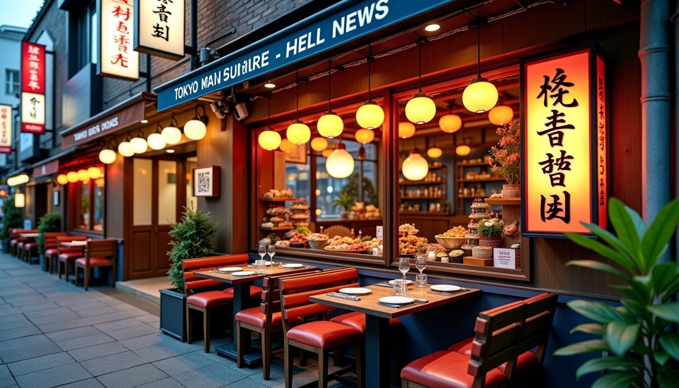 The photo showcases a diverse range of Tokyo restaurants offering local cuisine.