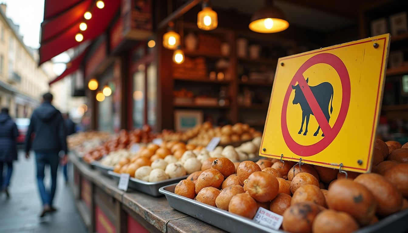 A rustic street market with a variety of cooked foods.